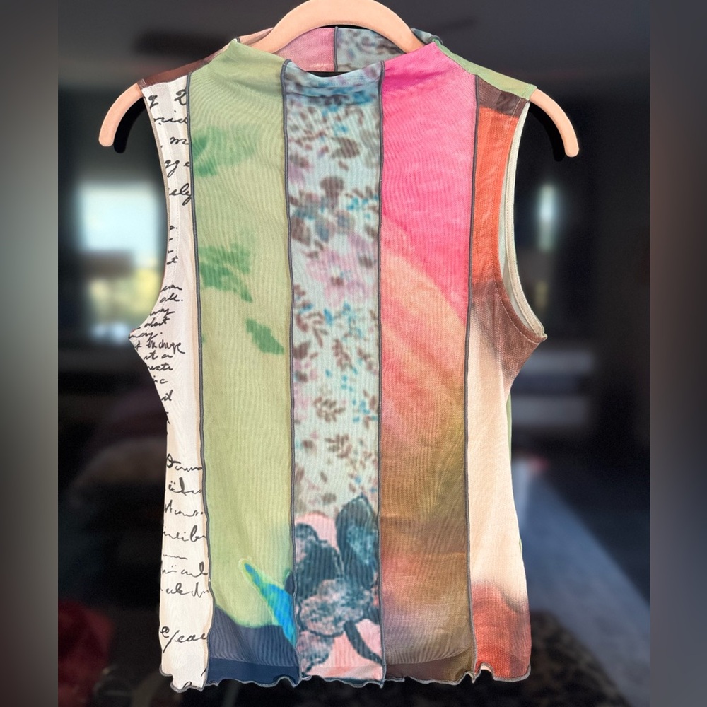 Desigual Colorful Striped Tank Top Spanish Size M is US S